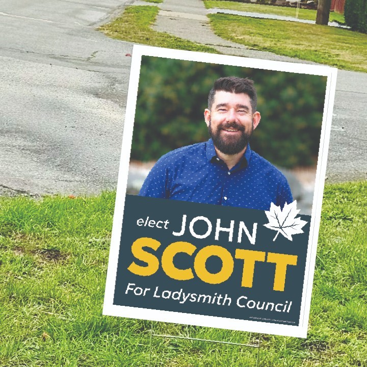 John Scott campaign sign on a lawn